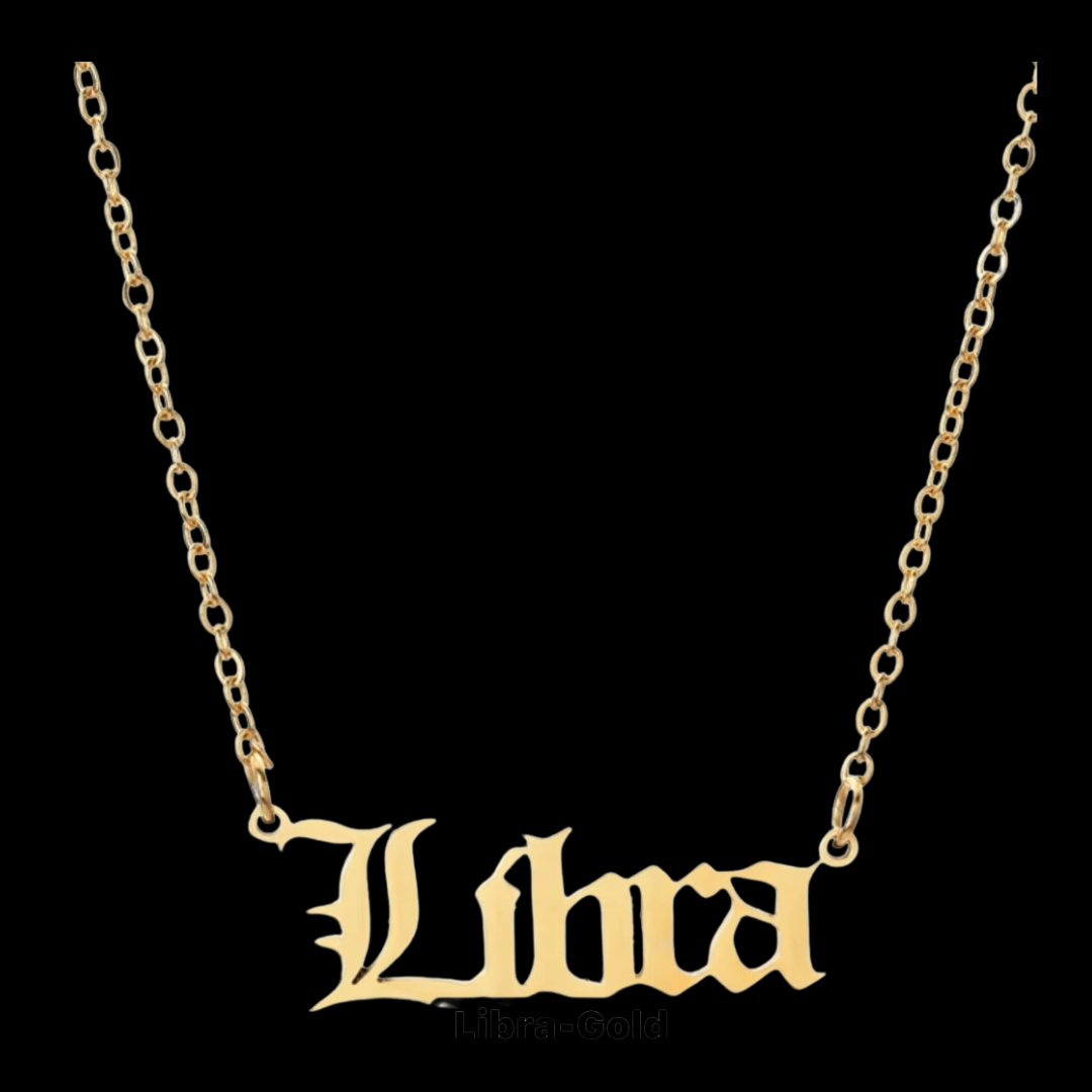 Classic Zodiac Name Necklace