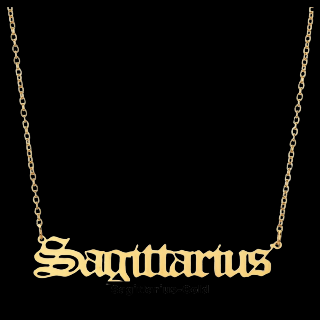 Classic Zodiac Name Necklace