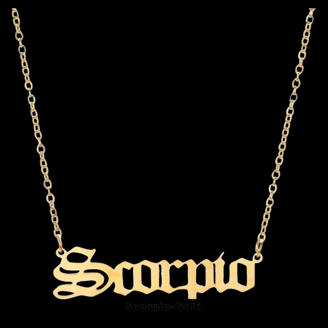 Classic Zodiac Name Necklace