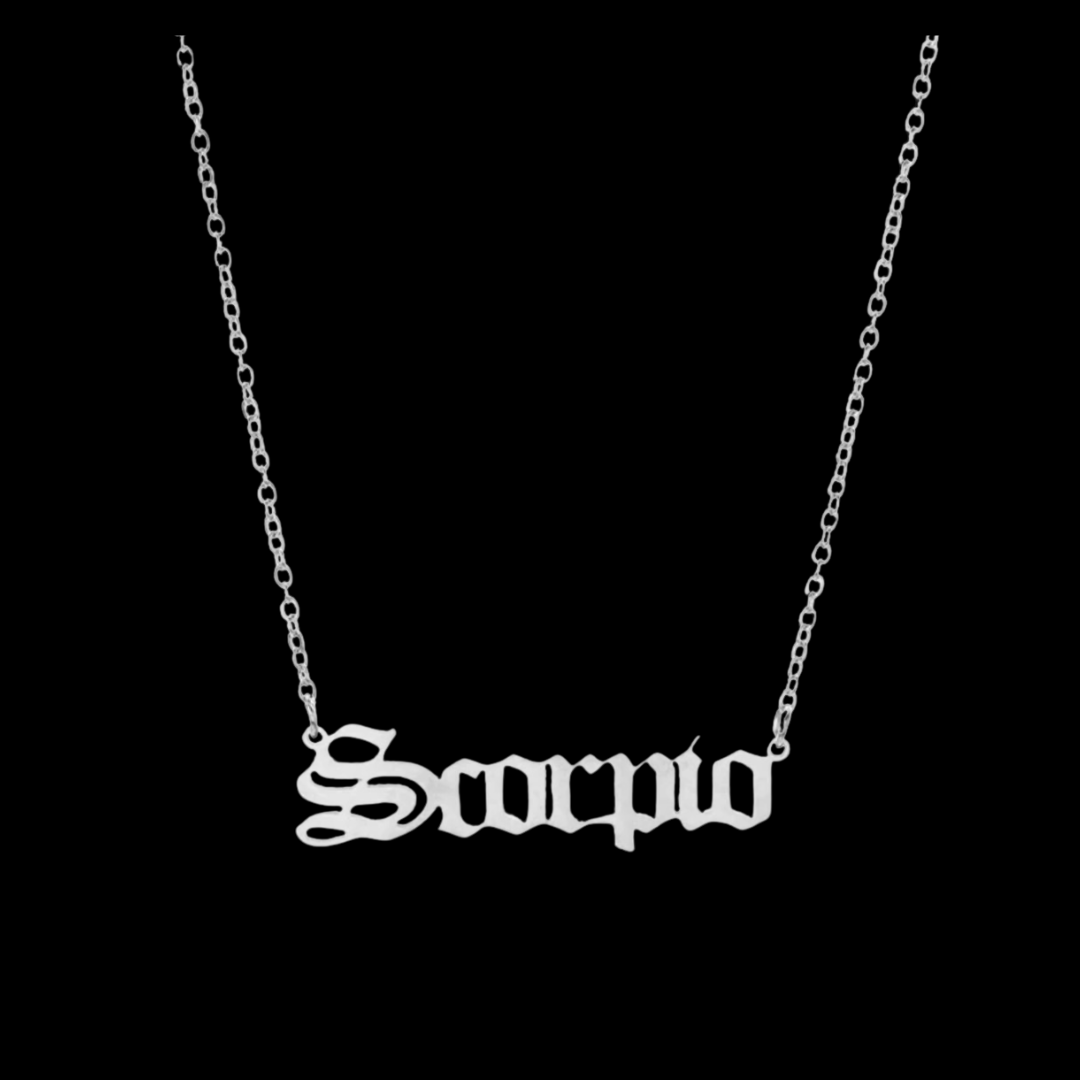 Classic Zodiac Name Necklace