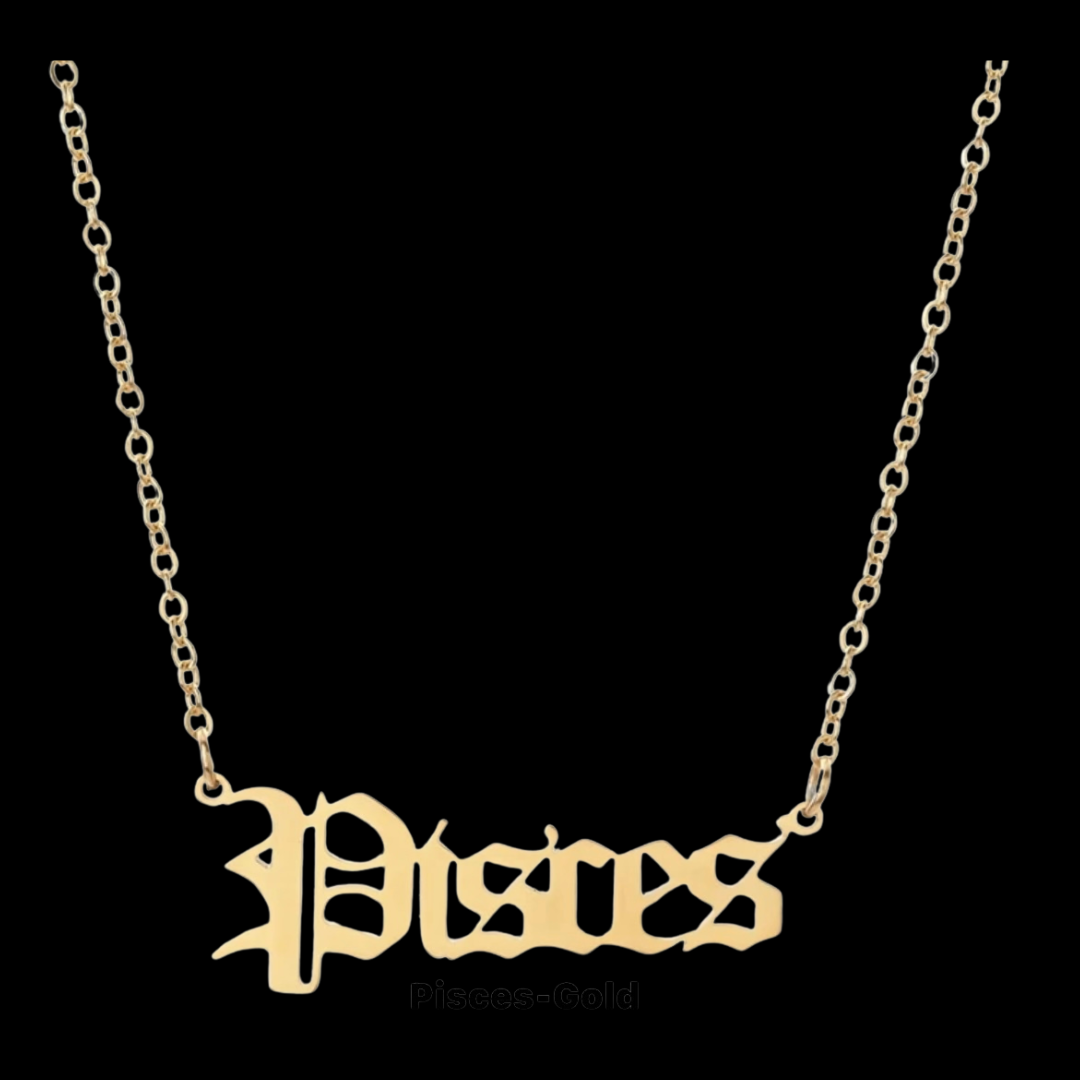 Classic Zodiac Name Necklace