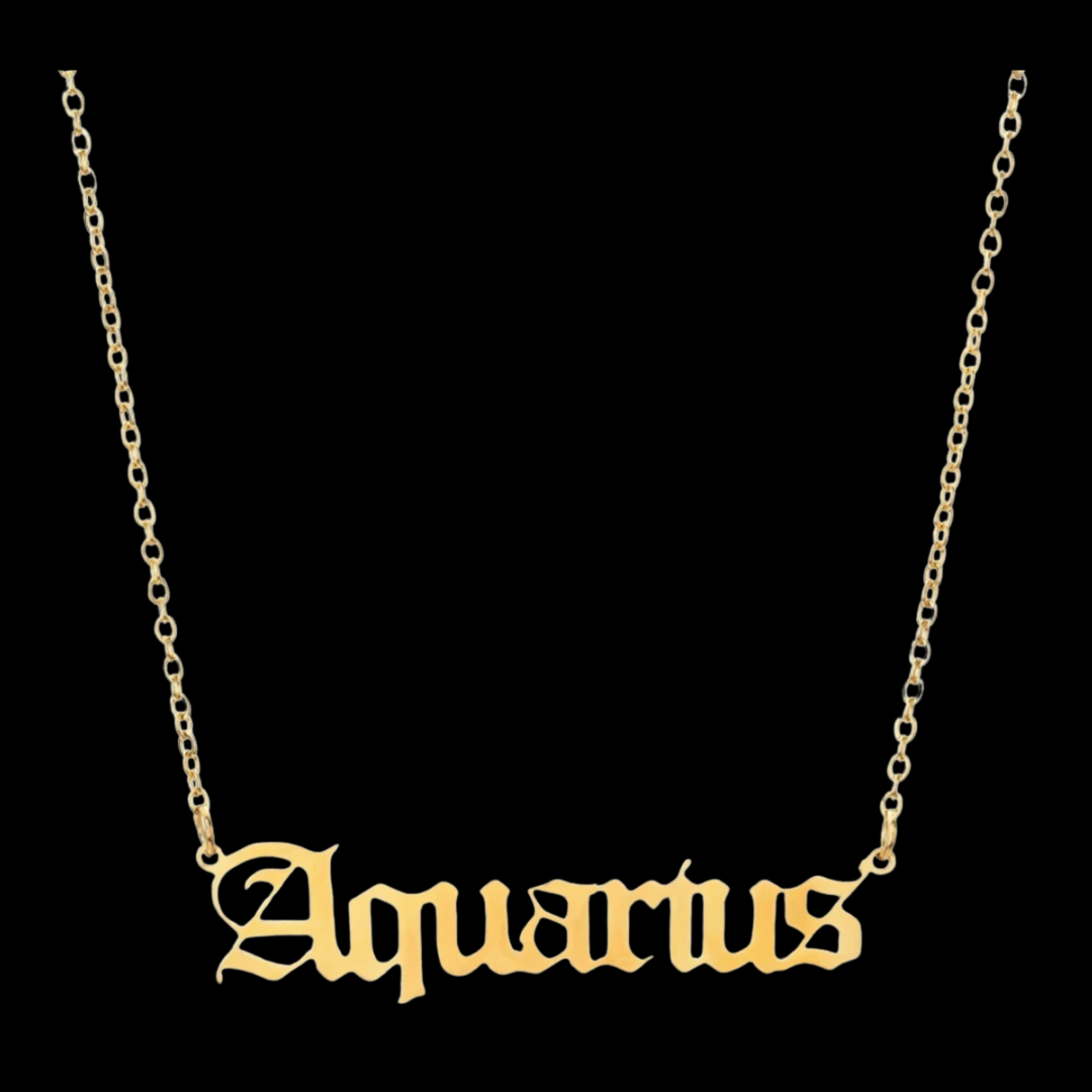 Classic Zodiac Name Necklace