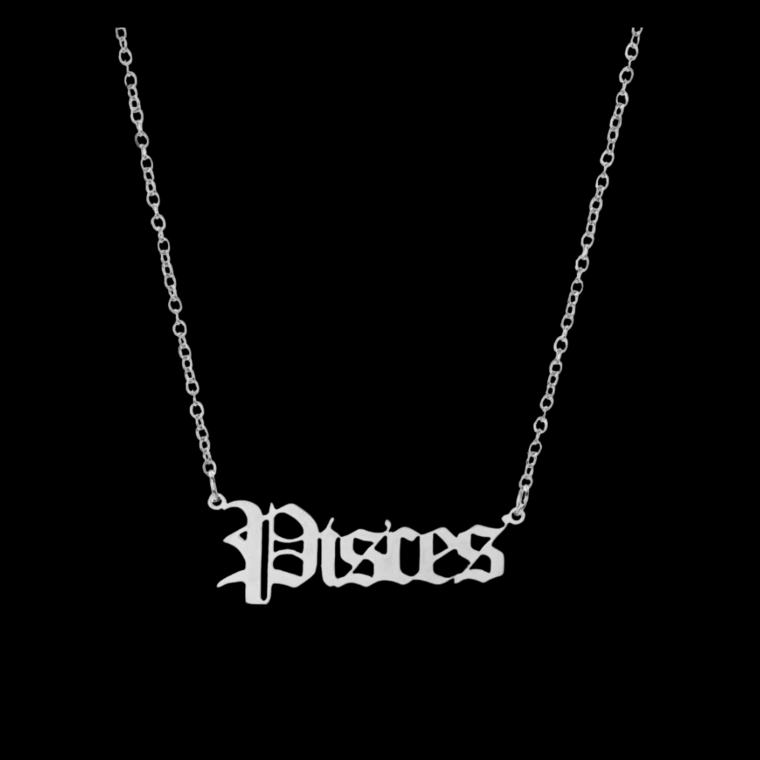 Classic Zodiac Name Necklace