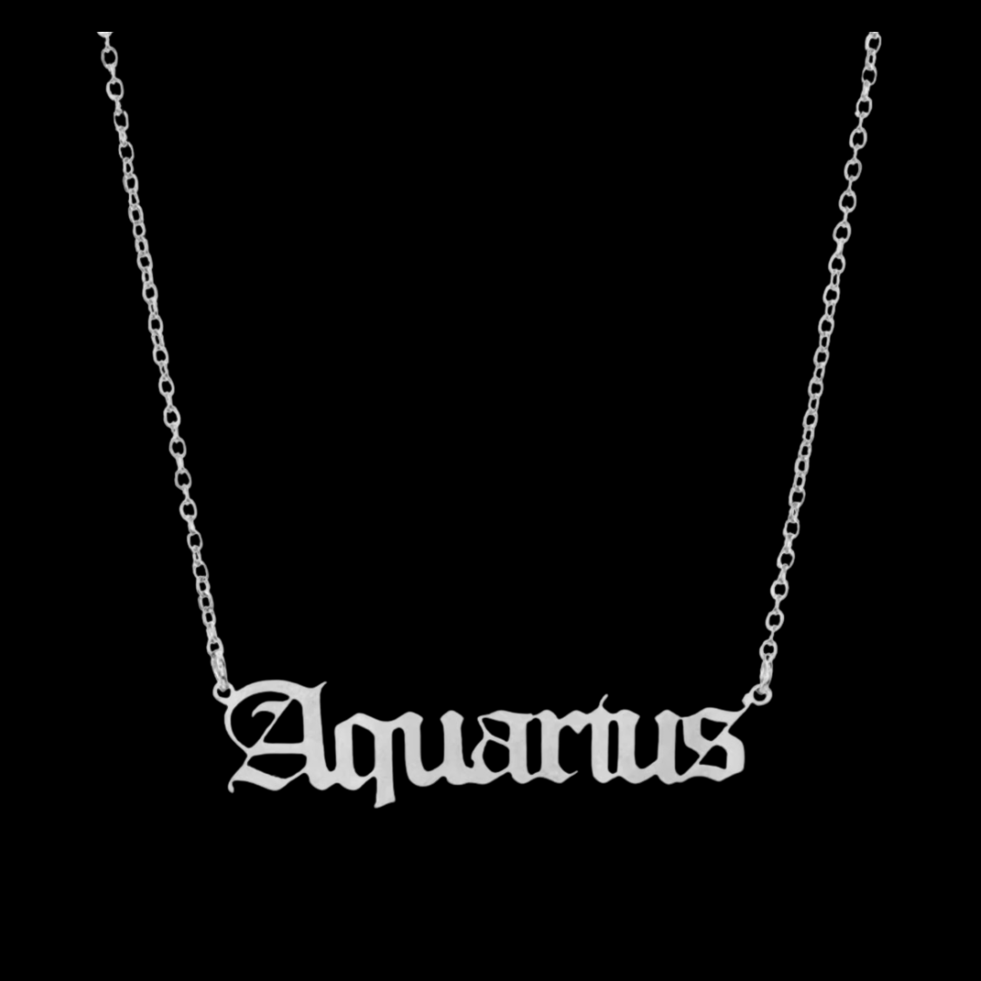 Classic Zodiac Name Necklace