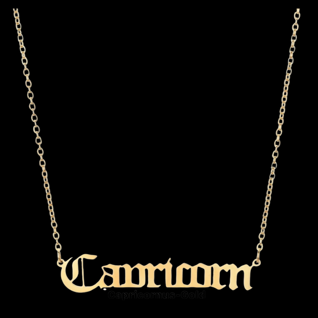 Classic Zodiac Name Necklace