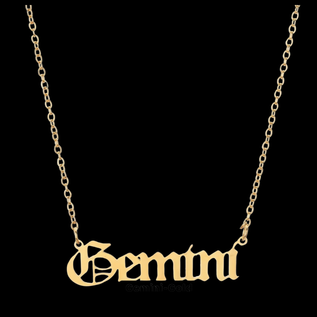 Classic Zodiac Name Necklace