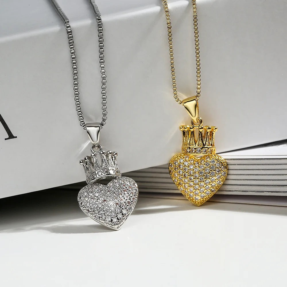 Crown Heart Necklace