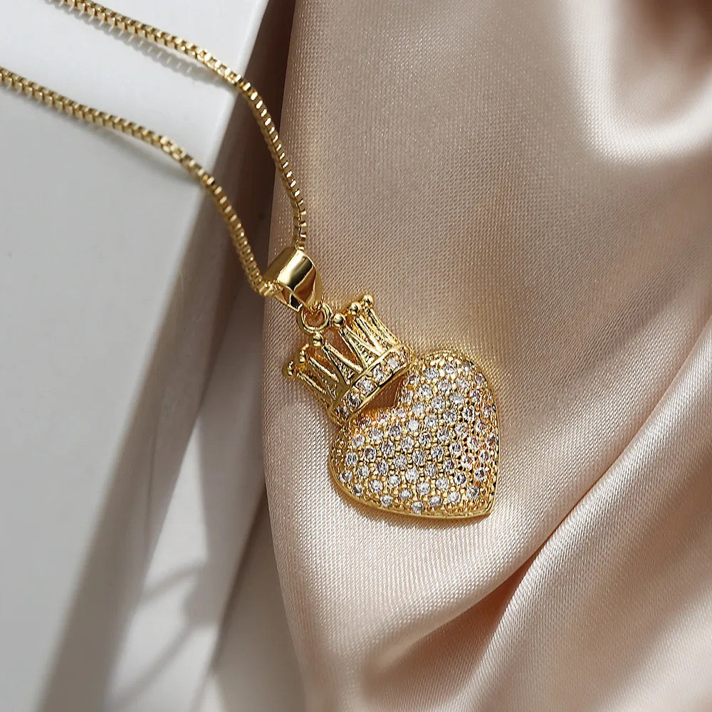 Crown Heart Necklace